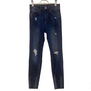 Wild Fable Distressed Highest Rise Skinny Jeans Medium Wash Size 6